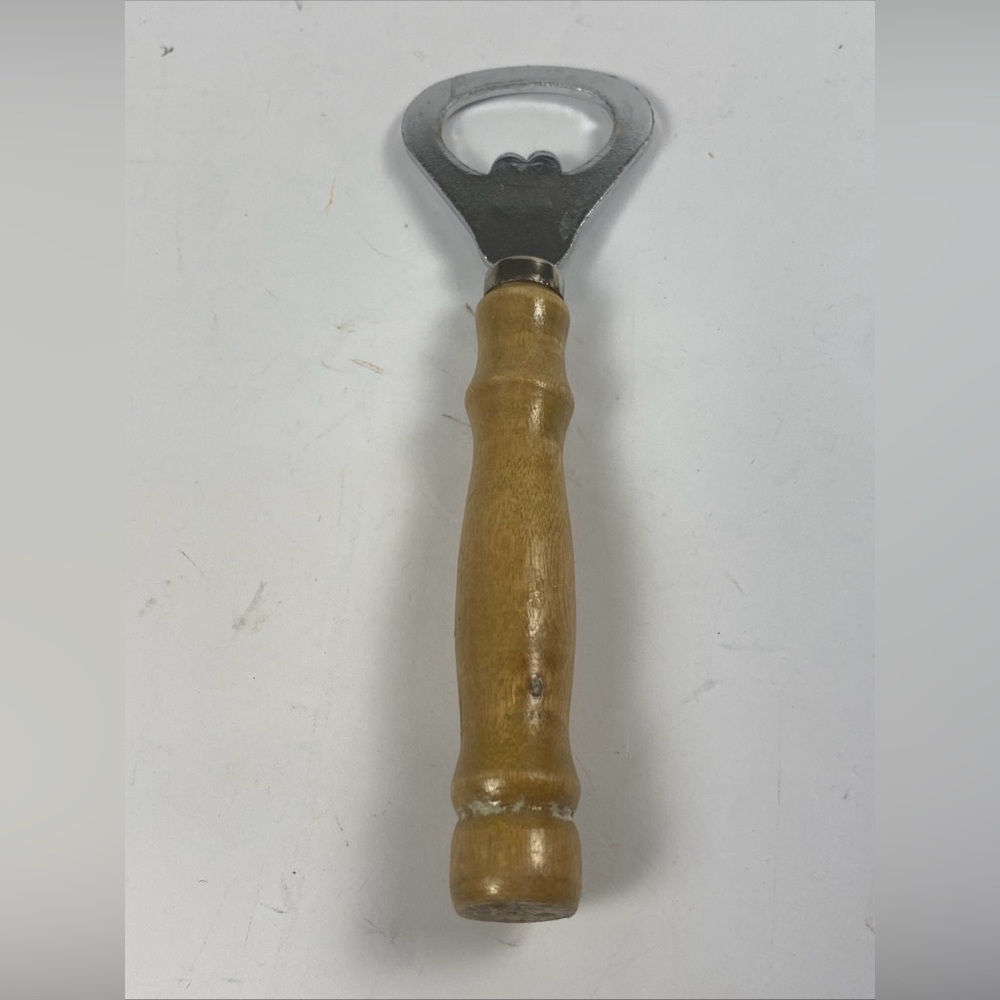 Vintage Bottle Opener with Wooden Handle Tiawan
